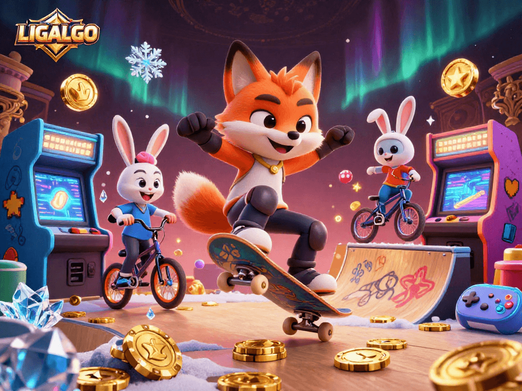 LIGALGO showcases a vibrant 3D Casino scene with dynamic characters and engaging gaming elements.