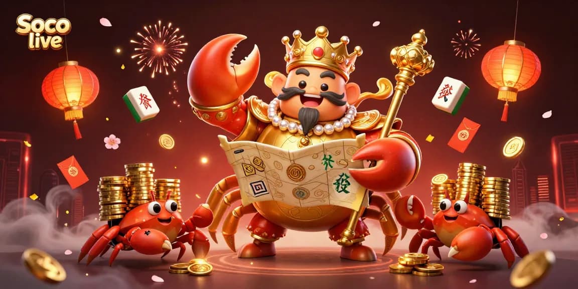 Engage in exciting gameplay with Soco live as the golden crab emperor captivates players with treasure and fortune.