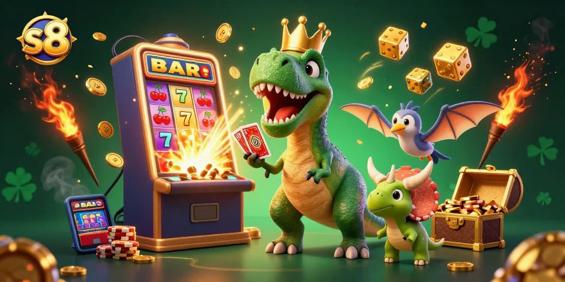 Experience exciting gameplay at s8 with colorful jackpots, friendly characters, and vibrant casino elements.