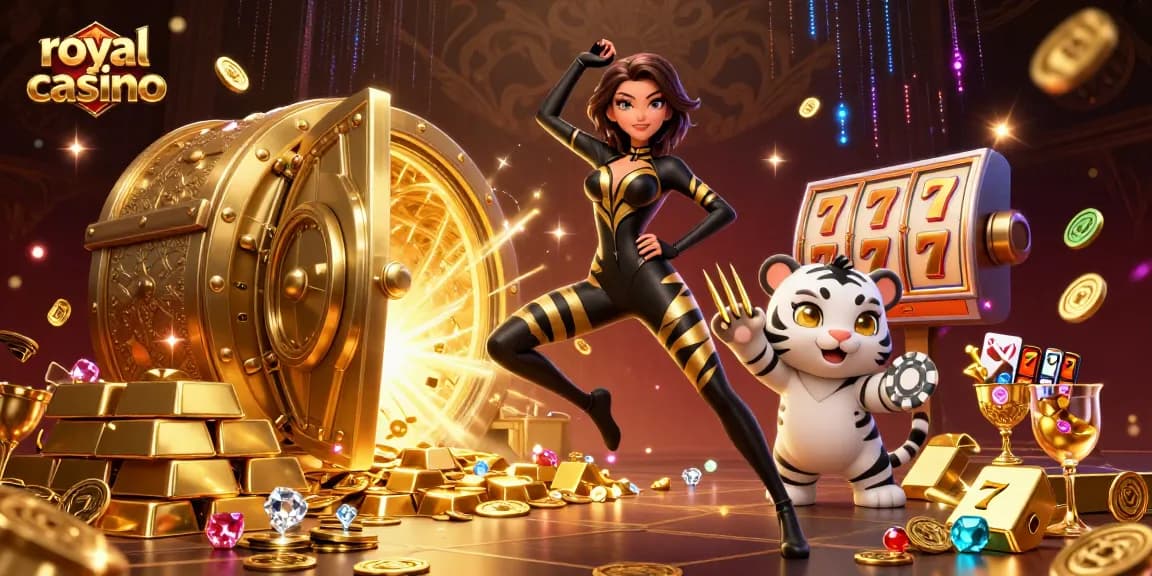 Experience the thrill of the royal casino with a vibrant 3D fantasy illustration showcasing rich gaming elements.