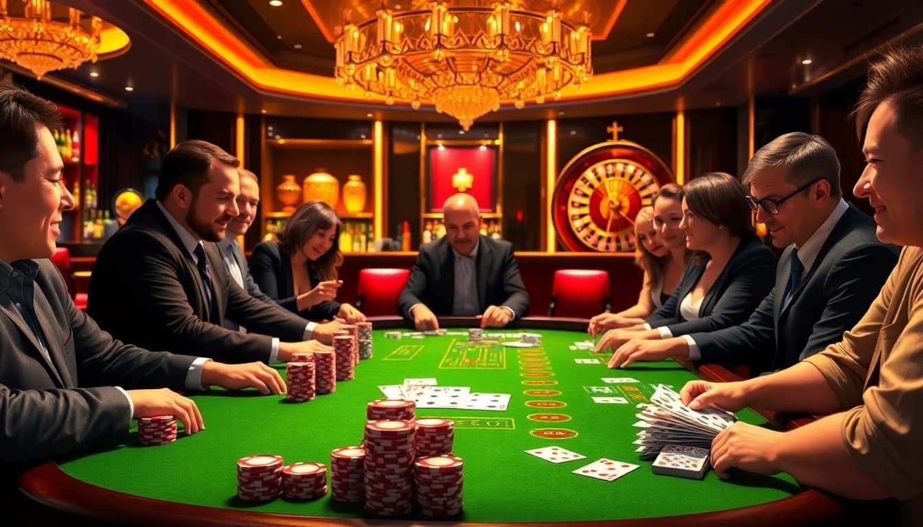 Enjoying an exciting game at 789club's luxurious poker table with vibrant chips and cards.