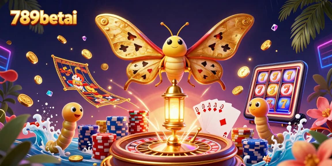 The 789betai platform unleashes vibrant casino excitement featuring a magnificent atlas moth and dynamic gaming elements.