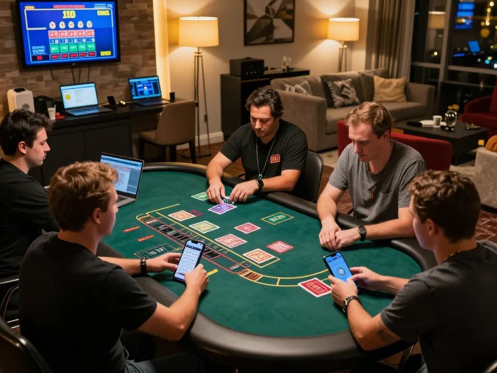 Engaged players enjoying live dealer blackjack on hi88's online casino platform