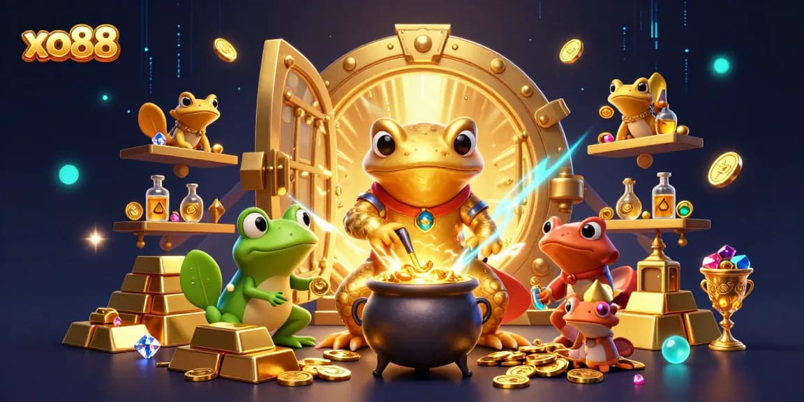 Spin to win at xo88 with a magical scene of alchemists turning base metals into gold.