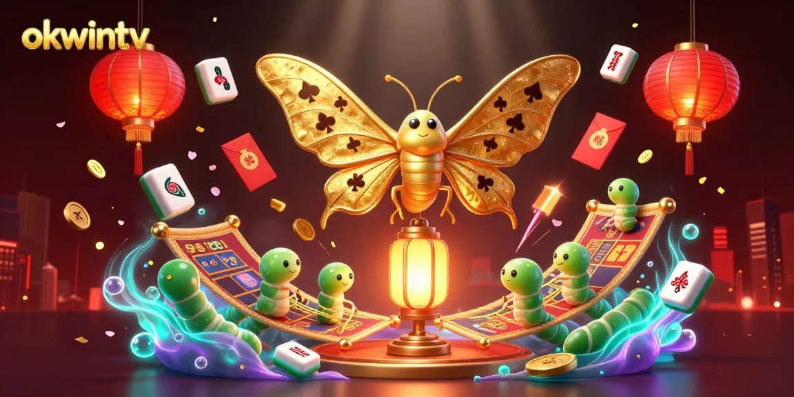 Experience the excitement of okwintv with golden-themed casino elements and vibrant 3D illustrations.