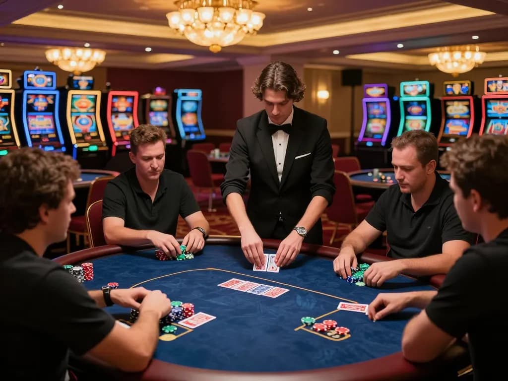 Players engaging at a poker table in TR88 casino, highlighting exciting gameplay.