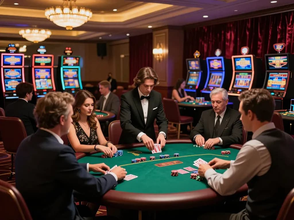 Active poker game at J188 casino showing players strategizing with chips and cards.