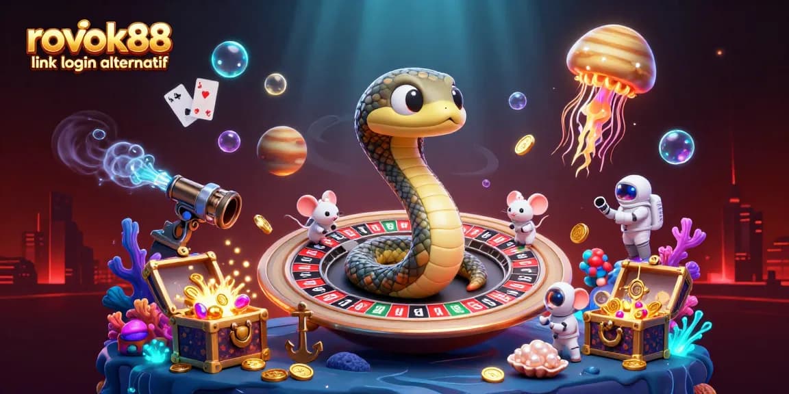 Place bets on the rokok88 link login alternatif roulette wheel with vibrant casino elements.