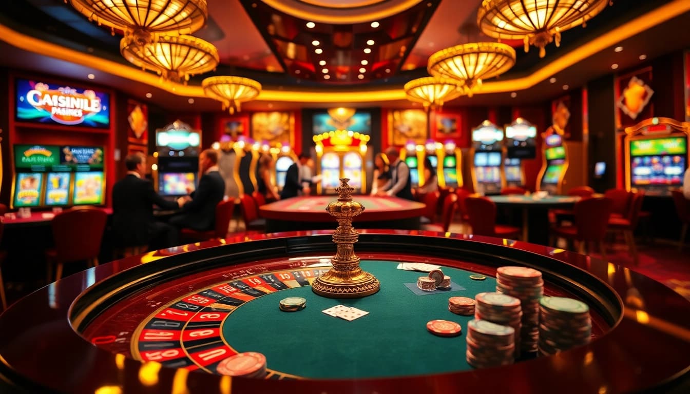 Exciting roulette action featured on https://f1682.email/ with vibrant casino elements and engaged players.