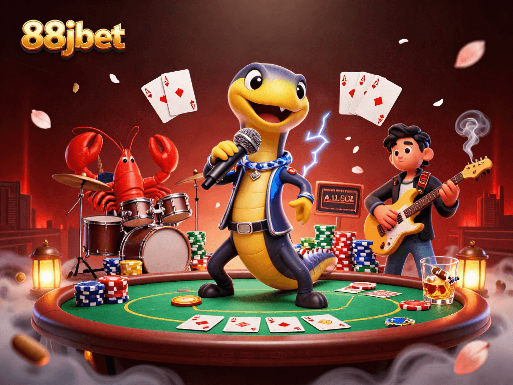 Engage with vibrant 88jbet casino scene featuring electric eel DJ and band on stage