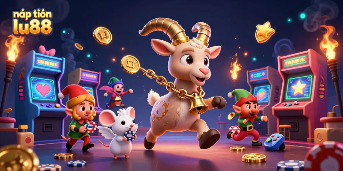 Place your bets at nạp tiền lu88 in a festive casino with a Krampus goat and playful gremlins.