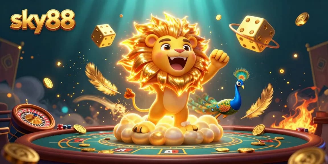 Engage in thrilling betting activities at sky88 with dazzling casino elements and vibrant dynamic characters.