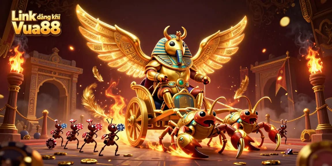 Engage with the thrill of online gambling at Link đăng ký Vua88, featuring animated casino elements.