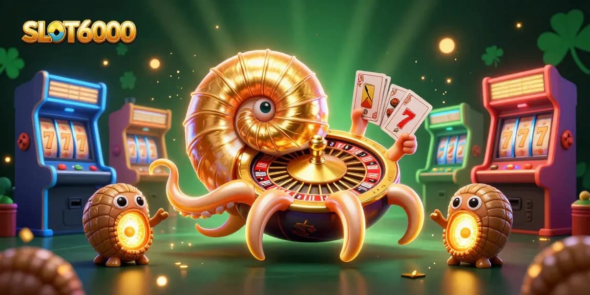Spin with SLOT6000's vibrant nautilus roulette and glowing game elements for thrilling wins!