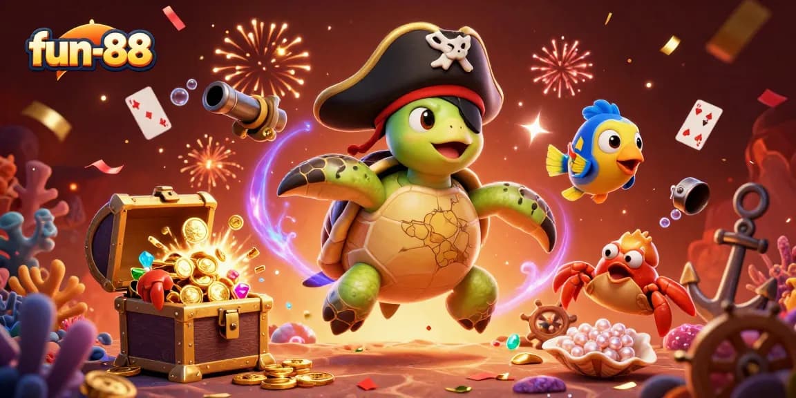 Win big while exploring treasures at fun-88 with vibrant aquatic characters amidst a magical casino atmosphere.
