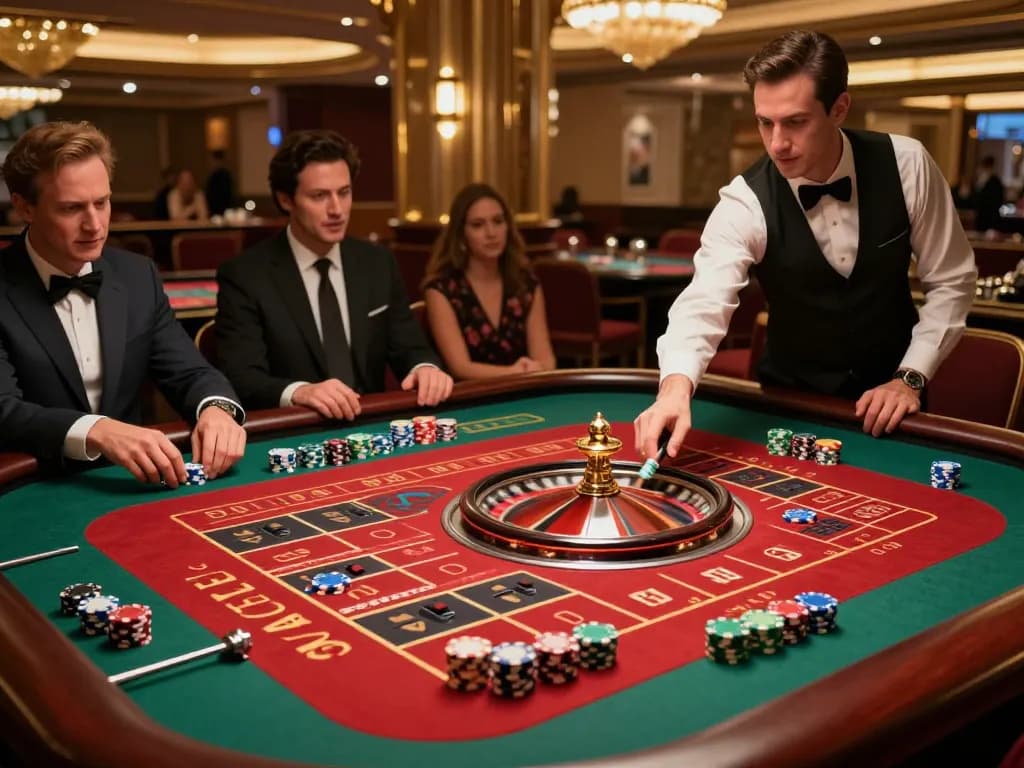Players engage in exciting roulette gaming at 789 venue, with luxurious atmosphere and strategic bets.