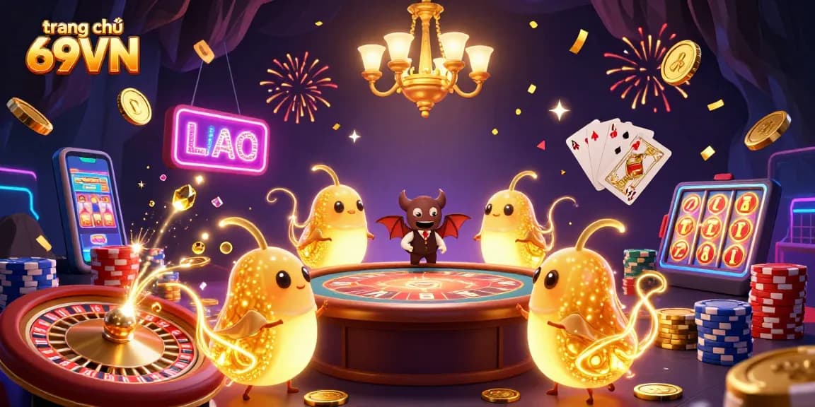 Experience thrilling gameplay at trang chủ 69VN with vibrant elements illuminating the casino environment.