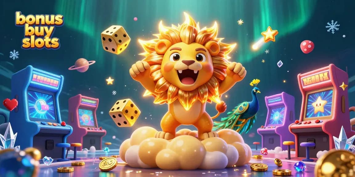 Experience thrilling bonus buy slots gameplay with vibrant 3D casino elements and engaging visuals.