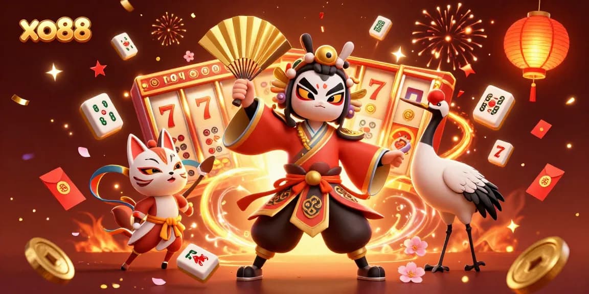 Experience the thrill of gambling at xo88 with exciting slot reels and festive elements.