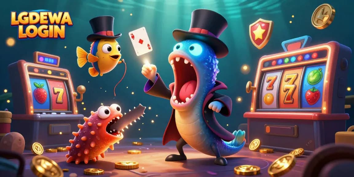 Engage with thrilling LGODEWA LOGIN action as the bioluminescent eel performs card tricks, drawing in players.
