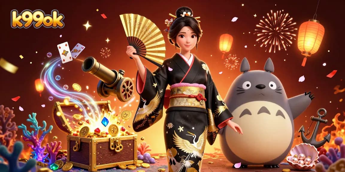 Engage in thrilling gameplay with k99ok as a spirited scene unfolds with vibrant characters and dynamic casino elements.