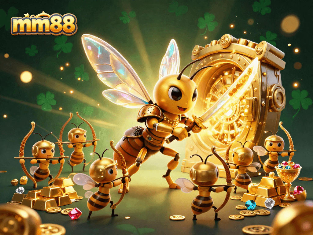 Experience the thrill of mm88 in a vibrant casino world filled with golden treasures and dynamic characters.