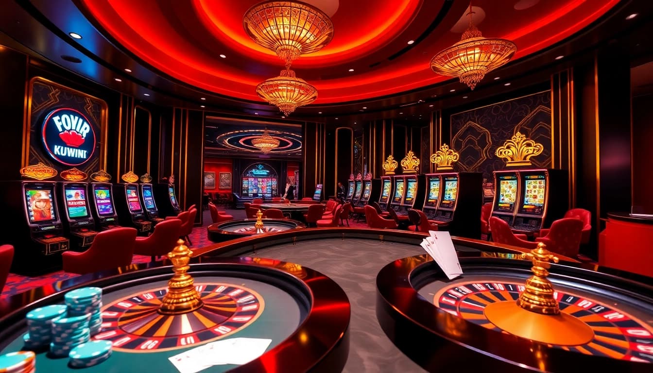 Kuwin's vibrant online casino atmosphere showcasing live dealer games and engaging virtual betting.