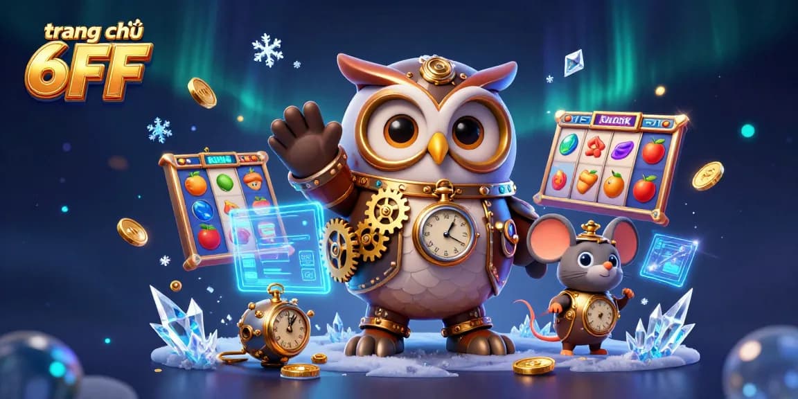 Engage in electrifying fun at trang chủ 6FF with vibrant slot reels, and golden steampunk elements.