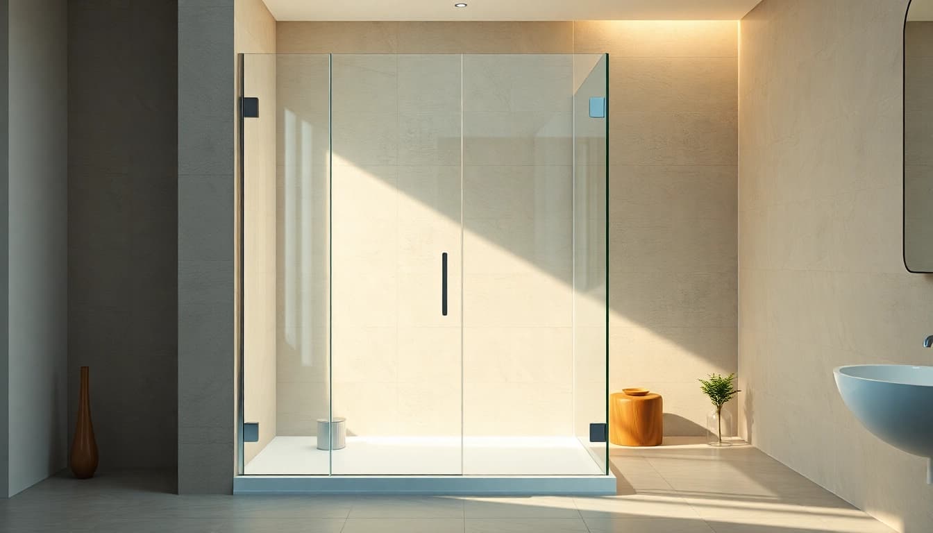 Enhance your bathroom with a stylish corner shower screen frameless design, showcasing modern elegance.