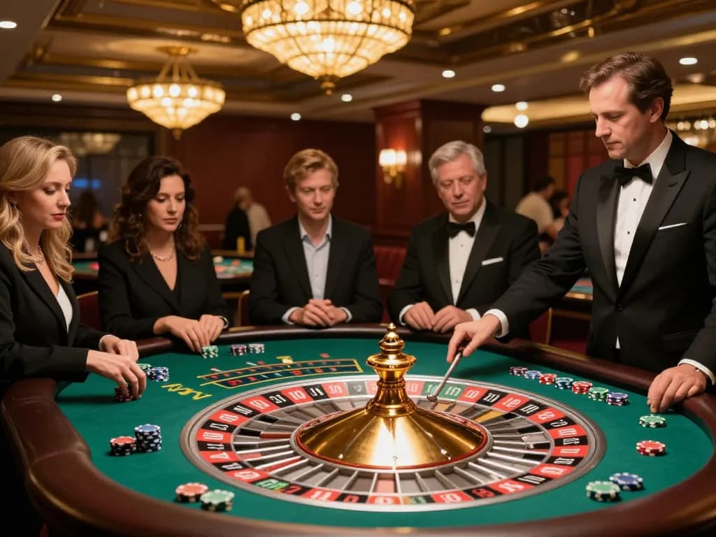 Watch players engage in thrilling roulette at 789wincom's upscale casino, showcasing excitement and strategy.
