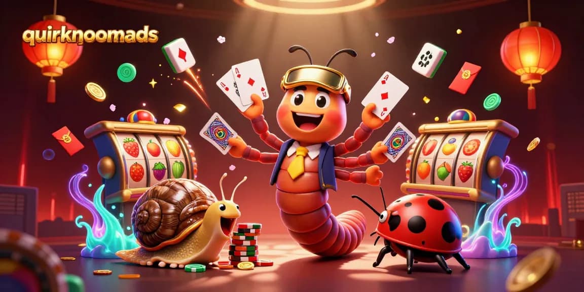 quirkynomads showcases a 3D cartoon dealer and vibrant casino elements in a dynamic gaming scene