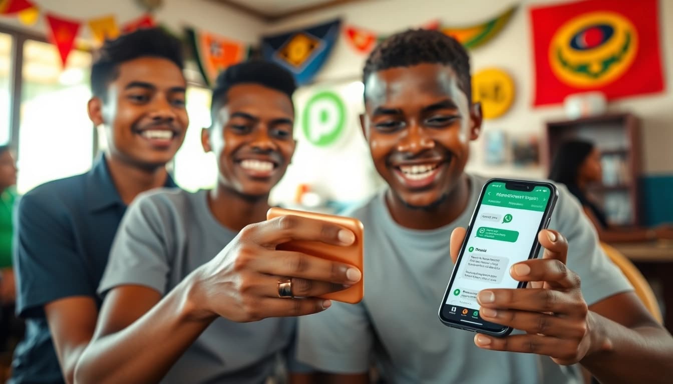 Exciting scene of a user registering for PP9WIN withdrawal PNG on WhatsApp with a warm, vibrant atmosphere.