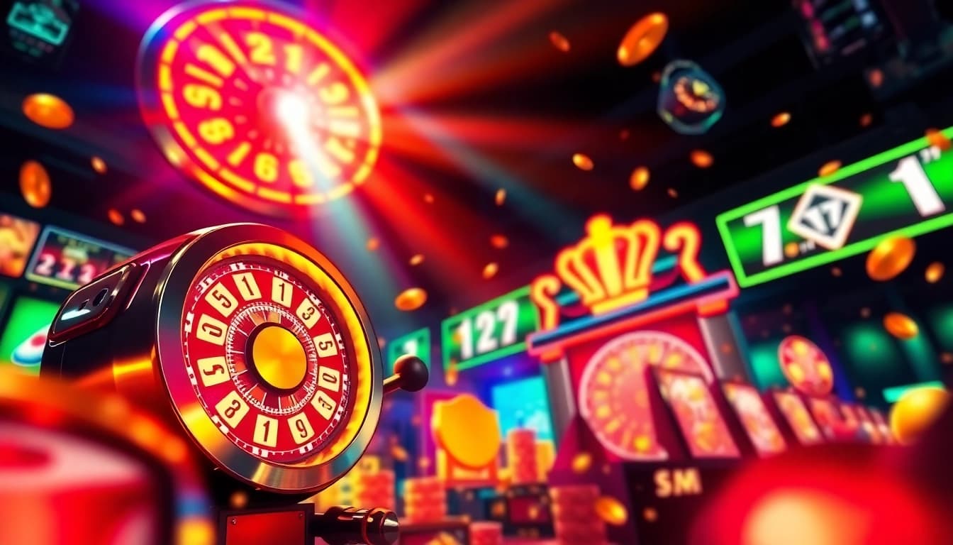 Nổ Hũ gaming platform poster with vibrant colors and jackpot excitement.