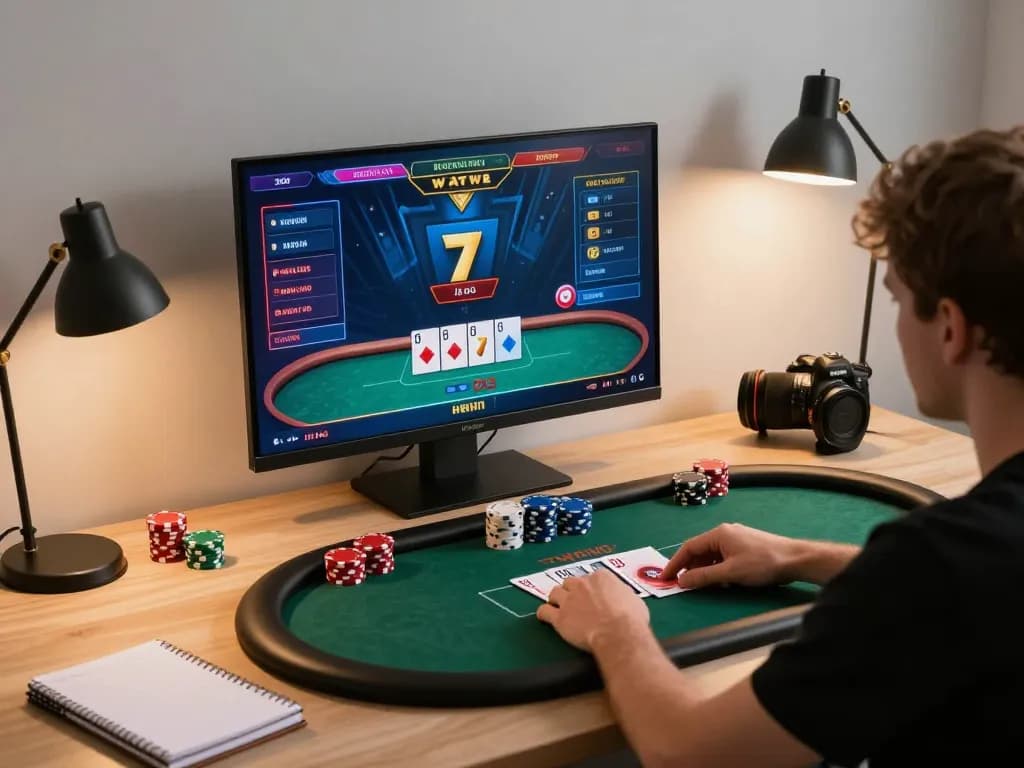 Players strategizing in a high-stakes online poker game on sc88 platform, showcasing excitement and focus.