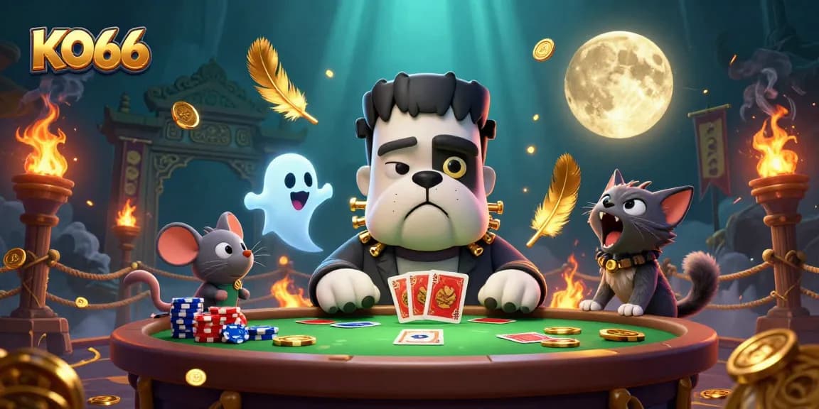 Play thrilling games at KO66 with a spooky dealer and enchanting creatures.