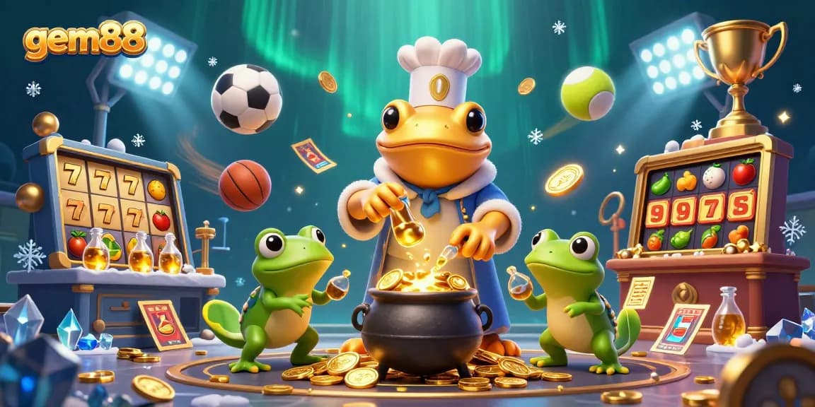 Experience exhilarating wins at gem88 with golden alchemist and slot magic in this vibrant casino scene.