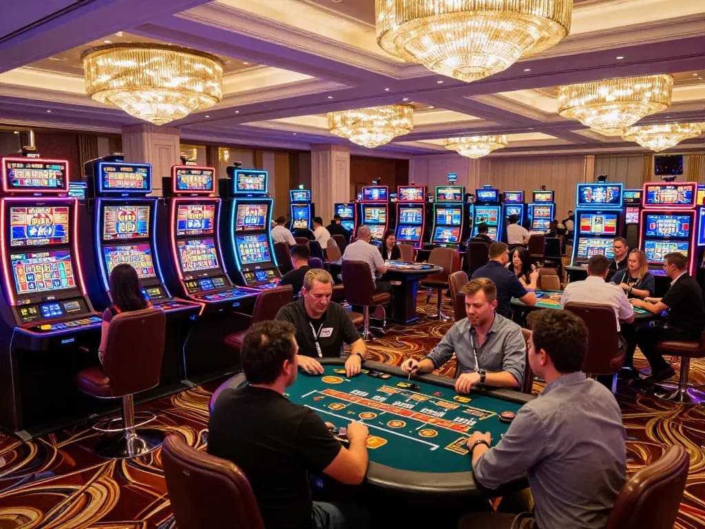 Players enjoying the thrilling games at SC88 casino with vibrant slot machines and dynamic atmosphere.