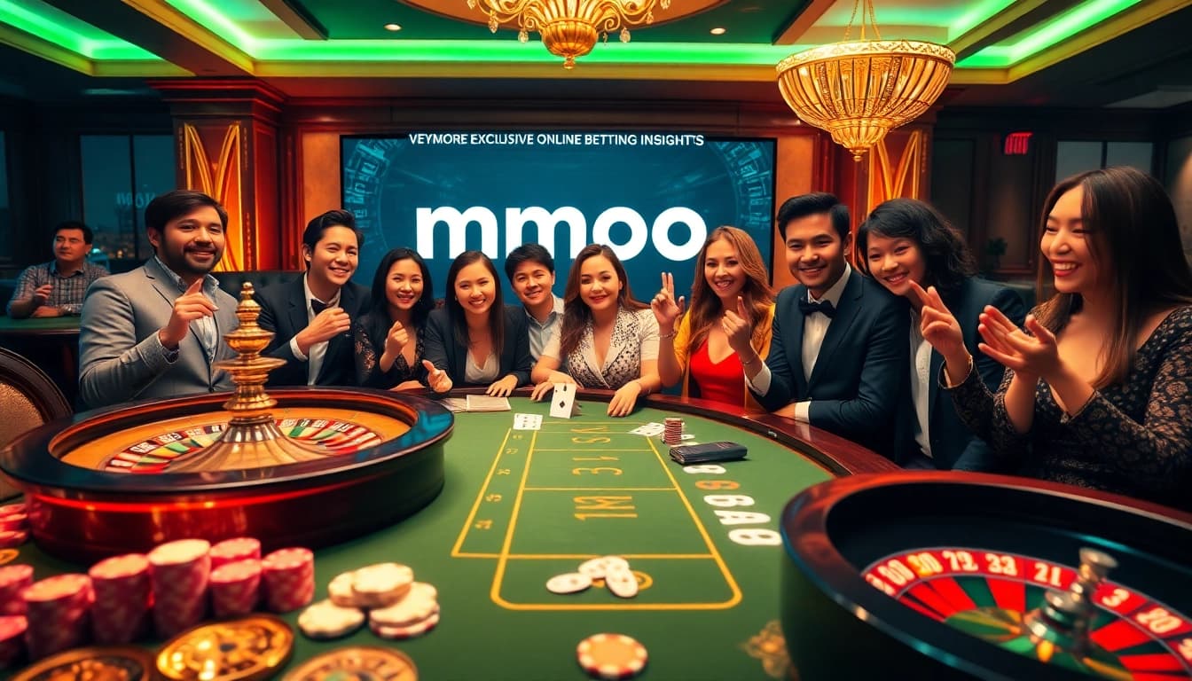 Excited players at a luxurious casino table engaging with mmoo betting insights for maximum winnings.