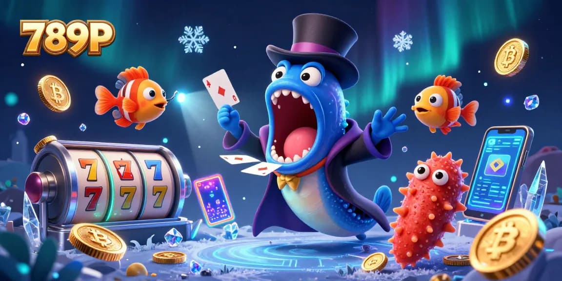 Experience thrilling card tricks with 789P's enchanting characters in a vibrant casino scene.