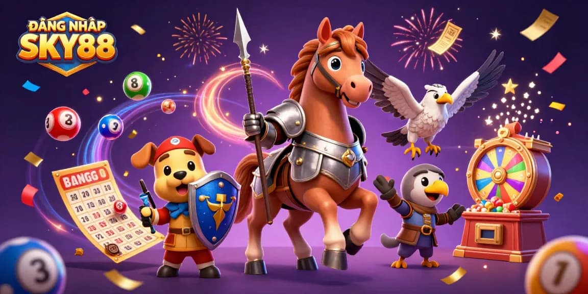 Play exciting games with ĐĂNG NHẬP SKY88 through vibrant illustrations of the casino experience.