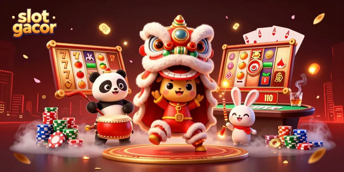 Engage with exciting slot gacor games featuring dynamic characters and vibrant casino elements.