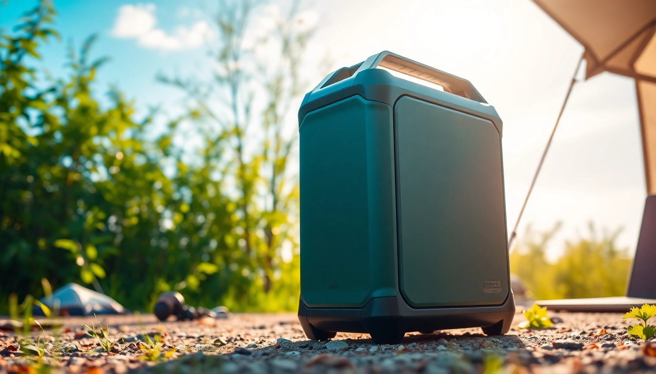 EcoFlow portable power station showcased outdoors, emphasizing its innovative design and eco-friendliness.