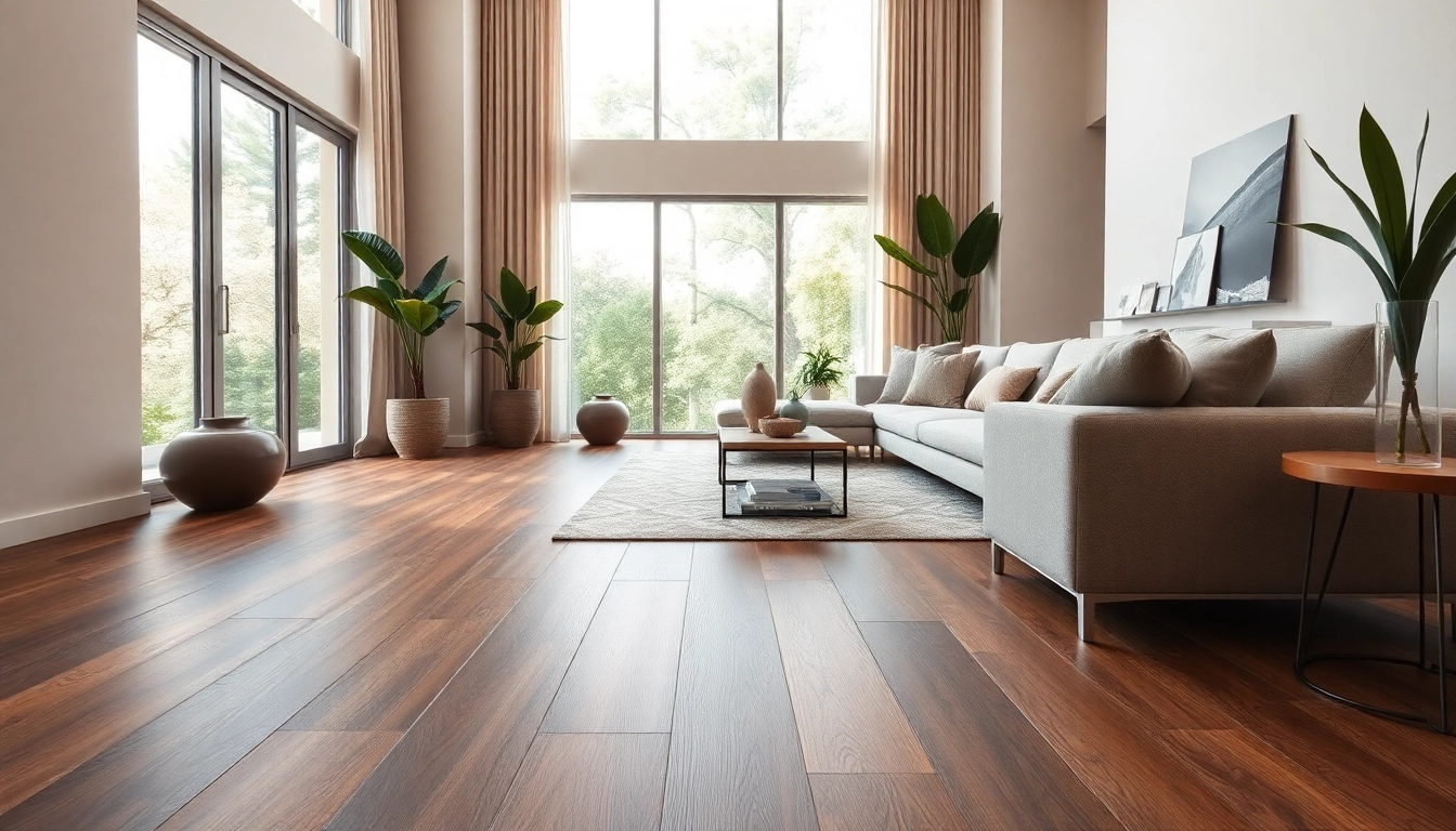 Discover luxurious vinyl flooring near me in a modern living room setting.