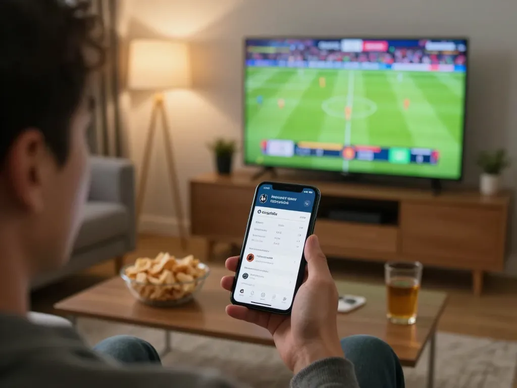 Engaging scene of Bongdalu ngoại hạng anh sports betting on smartphone showing live match updates and odds