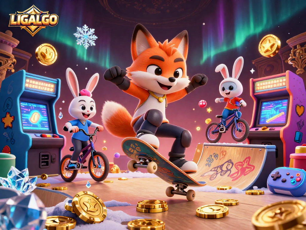 LIGALGO showcases a vibrant 3D Casino scene with dynamic characters and engaging gaming elements.