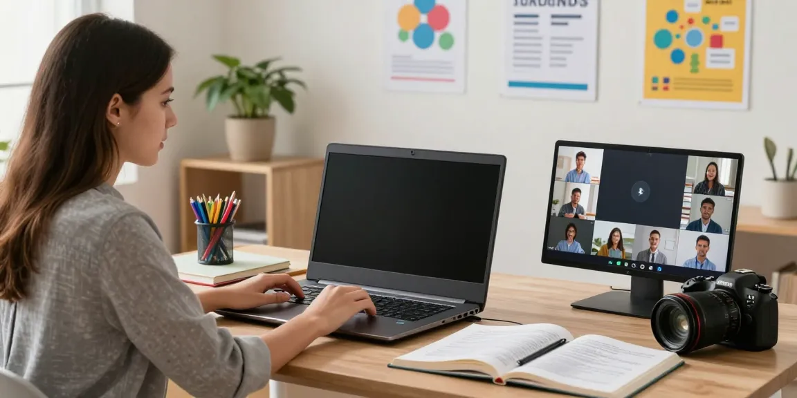 Engaging online learning scene showcasing students in virtual classroom, reviewkhoahoc focus on collaborative education.