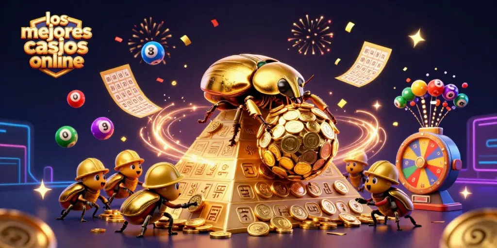 Disfruta de los mejores casinos online con dinámicas ilustraciones de juegos y premios.