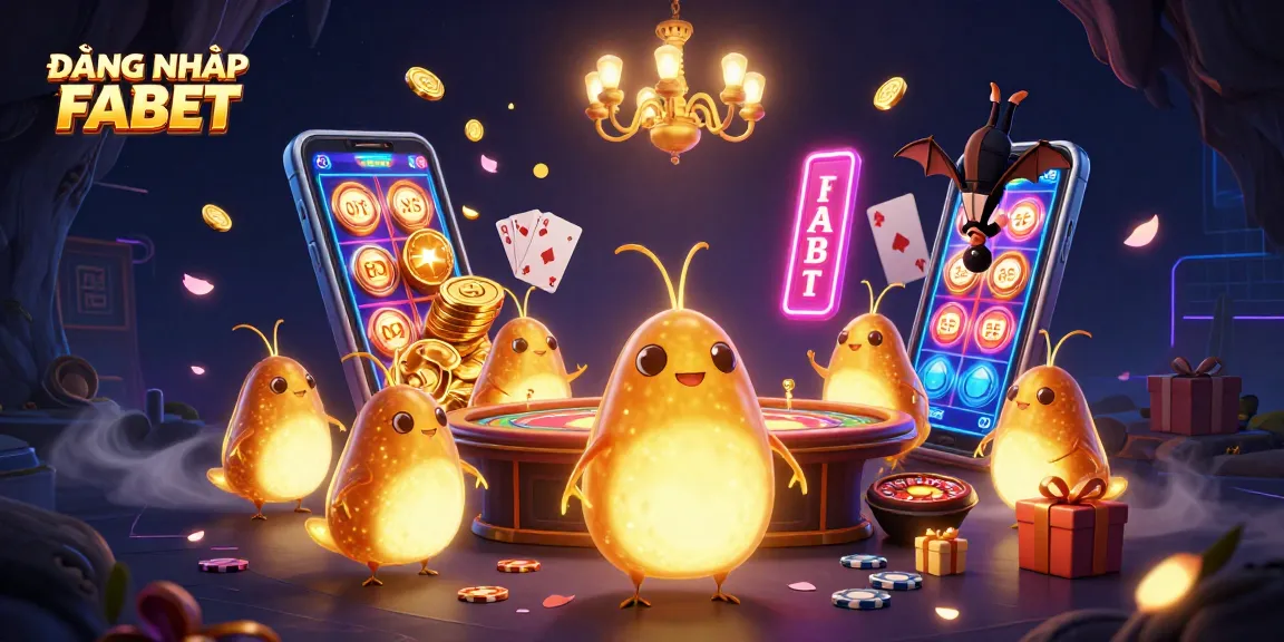 Play engaging games with ĐĂNG NHẬP FABET at a vibrant cave casino lit by glowing creatures.