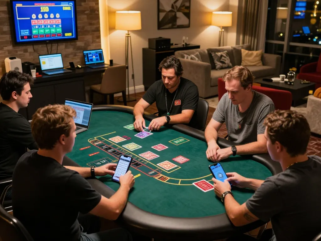 Engaged players enjoying live dealer blackjack on hi88's online casino platform