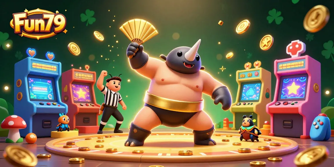 Join the excitement at Fun79, where a sumo beetle champion leads the gaming adventure!